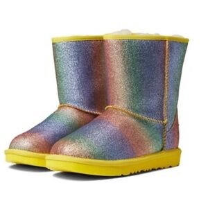 Kids Pink UGGS Classic II Glitter